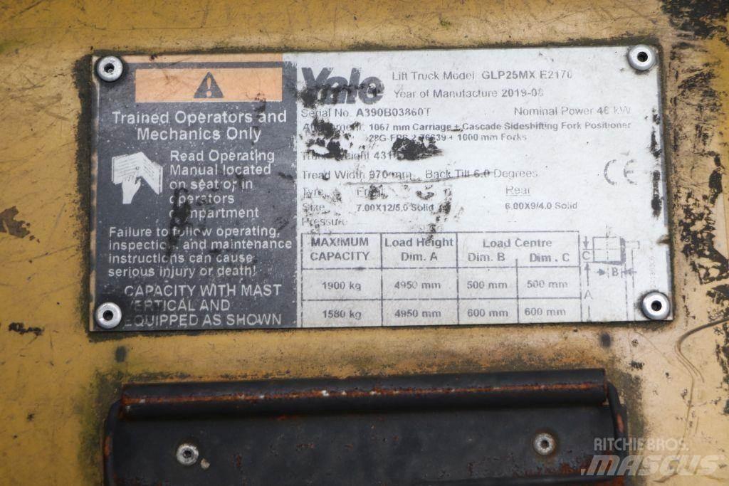 Yale GLP25MX Περονοφόρα ανυψωτικά κλαρκ με φυσικό αέριο LPG