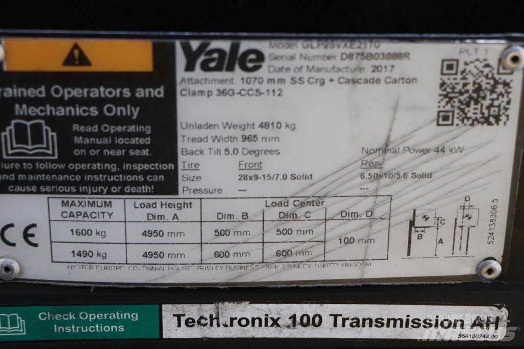 Yale GLP25VX Περονοφόρα ανυψωτικά κλαρκ με φυσικό αέριο LPG