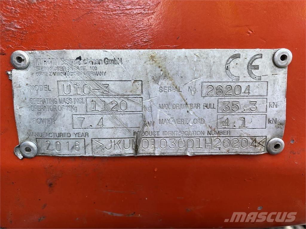 Kubota U10-3 Εκσκαφείς με τροχούς - λάστιχα