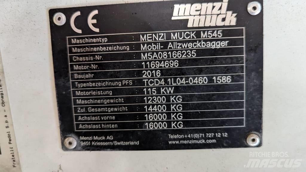 Menzi Muck M545 Εκσκαφείς με τροχούς - λάστιχα