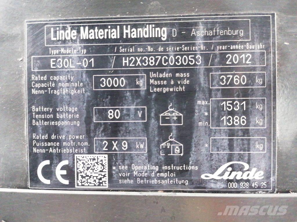 Linde E30L-01 Ηλεκτρικά περονοφόρα ανυψωτικά κλαρκ