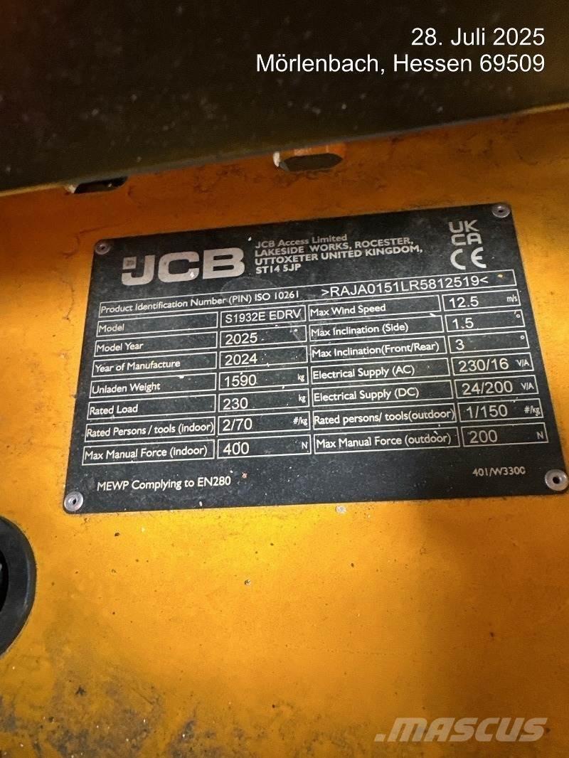 JCB S1932E Ανυψωτήρες ψαλιδωτής άρθρωσης