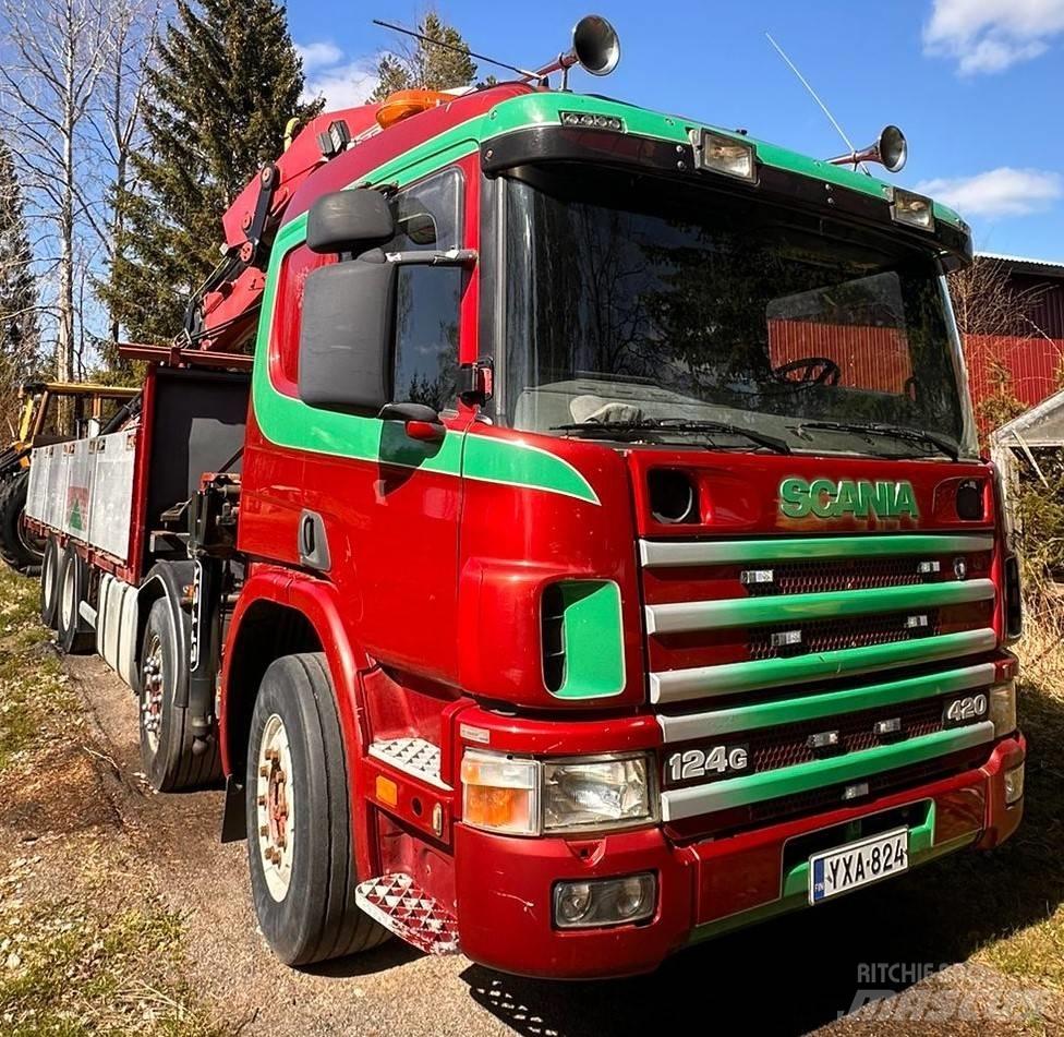 Scania P 124 GB Φορτηγά με Γερανό