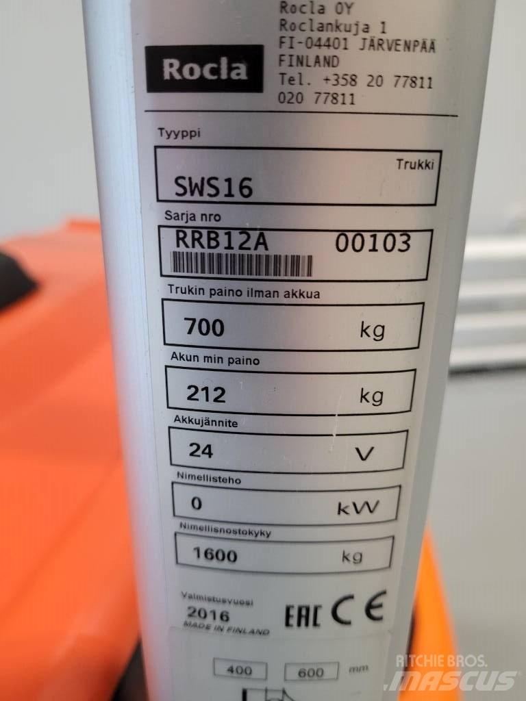 Rocla SWS 16 Παλετοφόρα πεζού χειριστή με ιστό