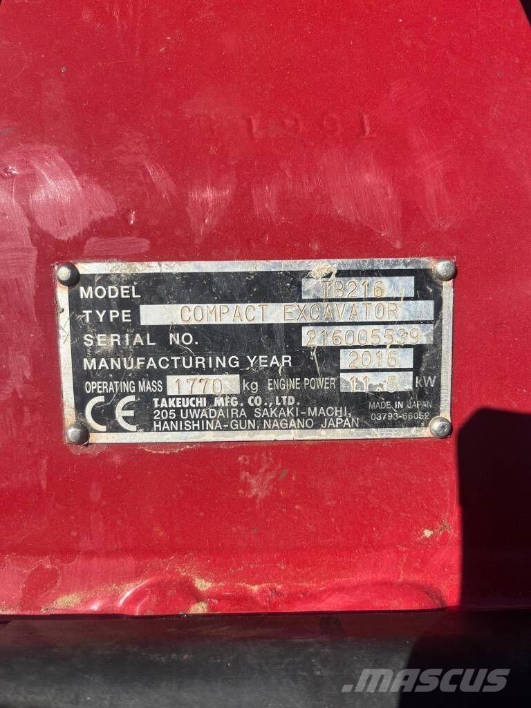 Takeuchi TB216 Εκσκαφάκι (διαβολάκι) < 7t