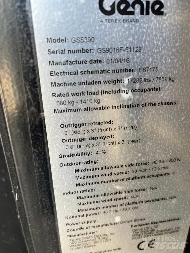 Genie GS 5390 RT Ανυψωτήρες ψαλιδωτής άρθρωσης