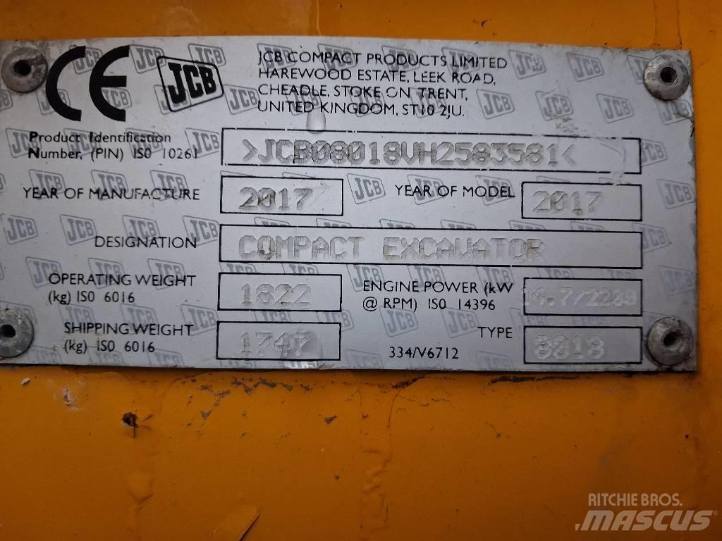 JCB 8018 CTS Εκσκαφάκι (διαβολάκι) < 7t