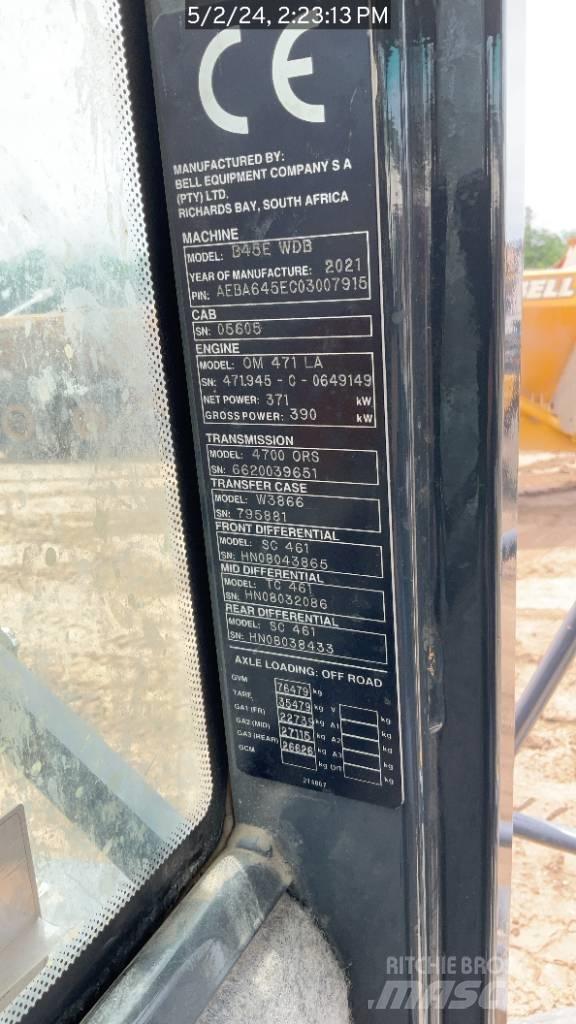 Bell B45E Σπαστό Dump Truck ADT