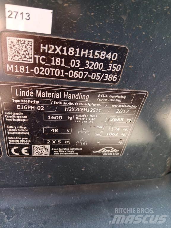 Linde E16PH Ηλεκτρικά περονοφόρα ανυψωτικά κλαρκ