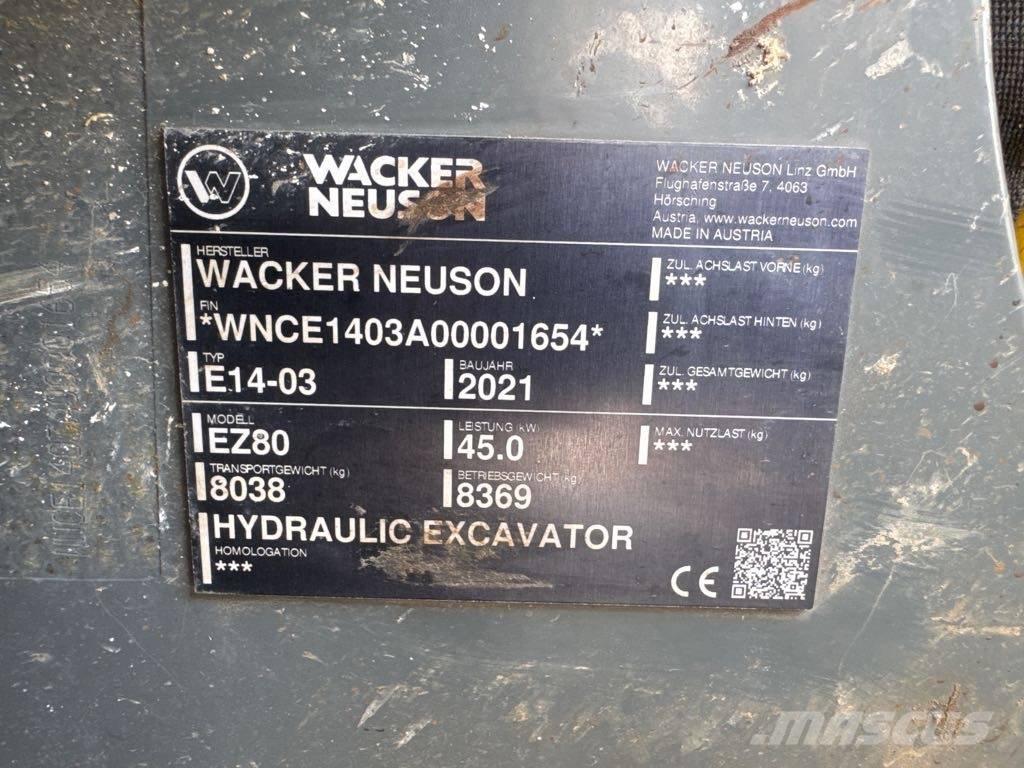 Wacker Neuson EZ80 Εκσκαφείς με ερπύστριες