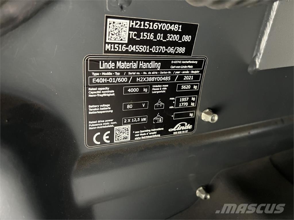 Linde E 40H-01 / 600 Ηλεκτρικά περονοφόρα ανυψωτικά κλαρκ