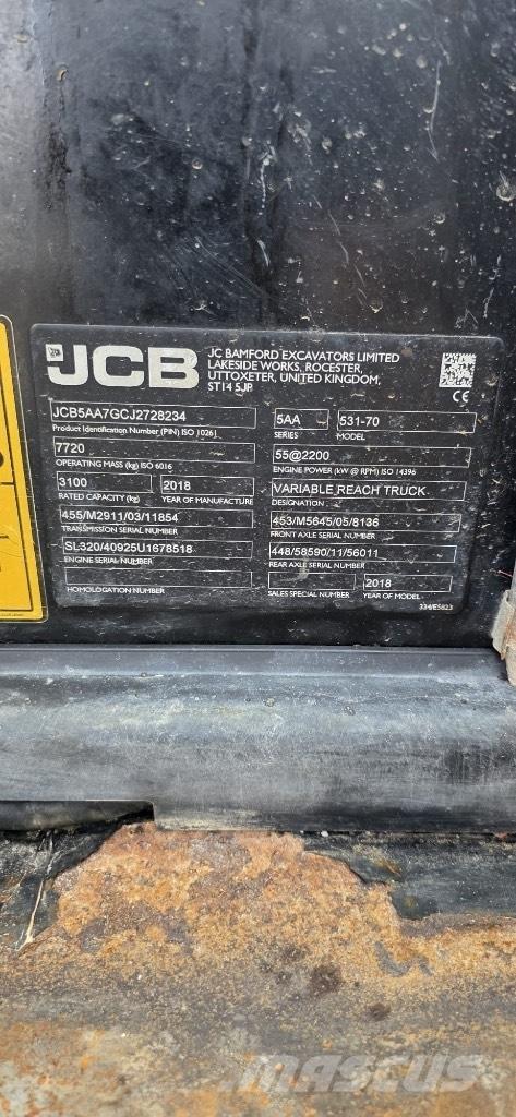JCB 531-70 Agri Τηλεσκοπικοί ανυψωτές