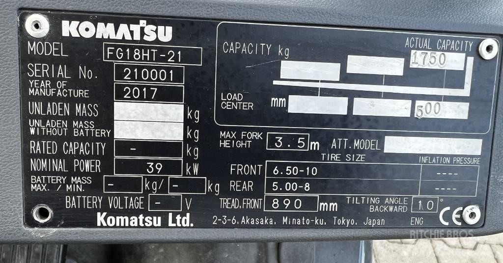 Komatsu FG15HT-21 Περονοφόρα ανυψωτικά κλαρκ με φυσικό αέριο LPG