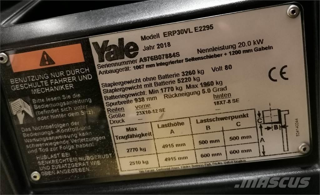 Yale ERP30VL Ηλεκτρικά περονοφόρα ανυψωτικά κλαρκ
