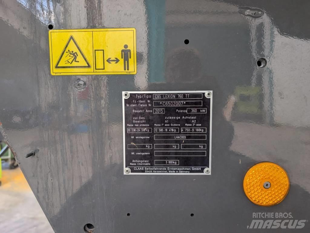 CLAAS Lexion 760 TT Θεριζοαλωνιστικές μηχανές