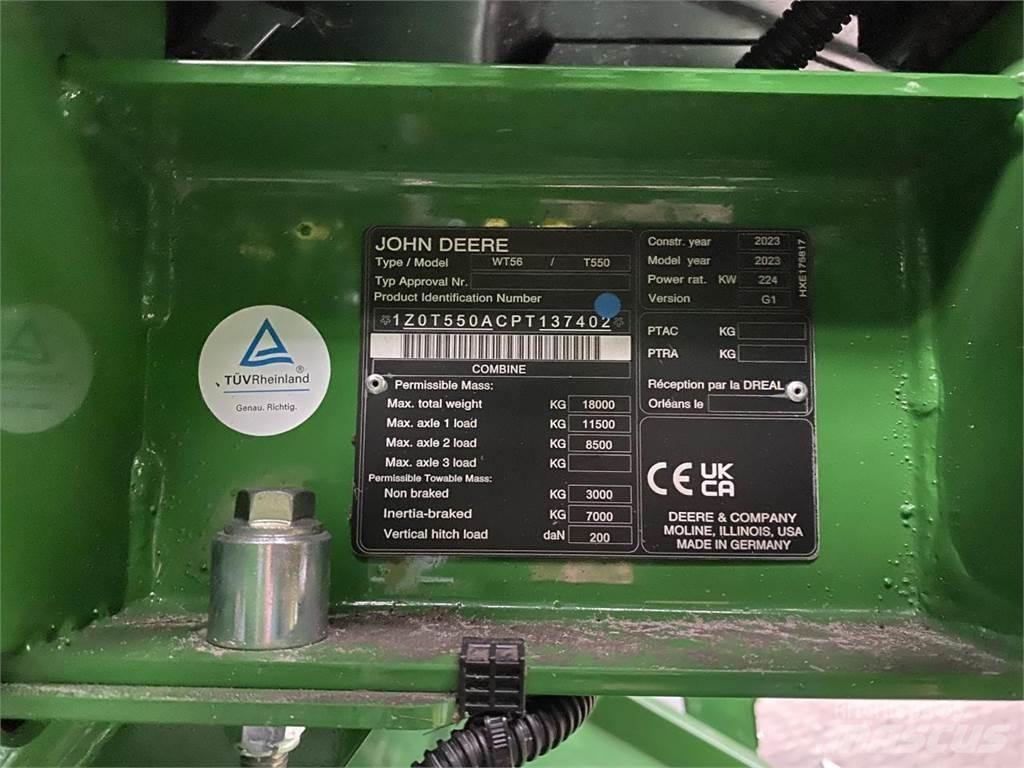 John Deere T550i Θεριζοαλωνιστικές μηχανές