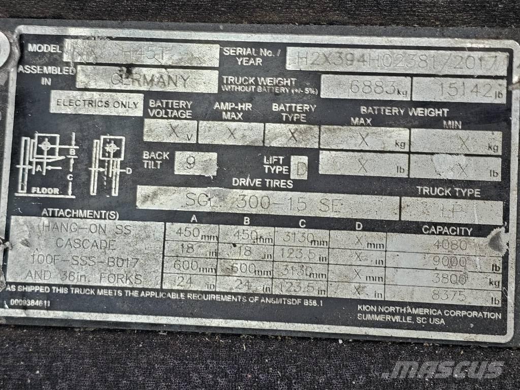 Linde H45T Περονοφόρα ανυψωτικά κλαρκ με φυσικό αέριο LPG