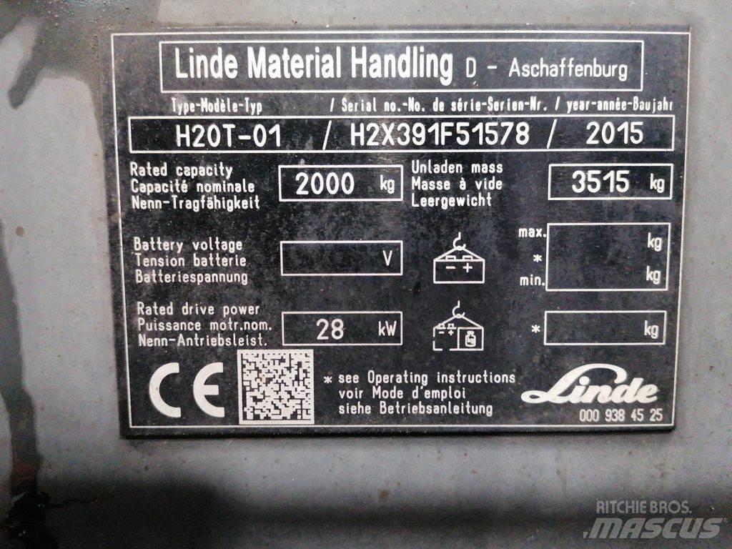 Linde H20T-01 Περονοφόρα ανυψωτικά κλαρκ με φυσικό αέριο LPG