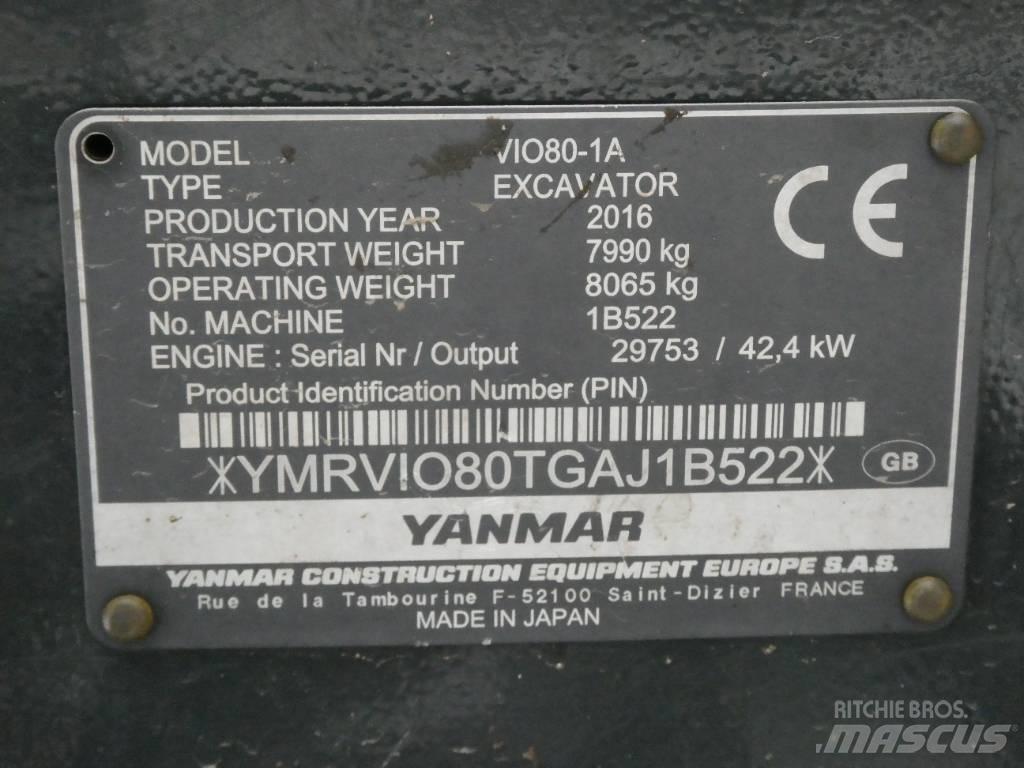 Yanmar Vio 80-1A Μίνι εκσκαφείς 7t - 12t