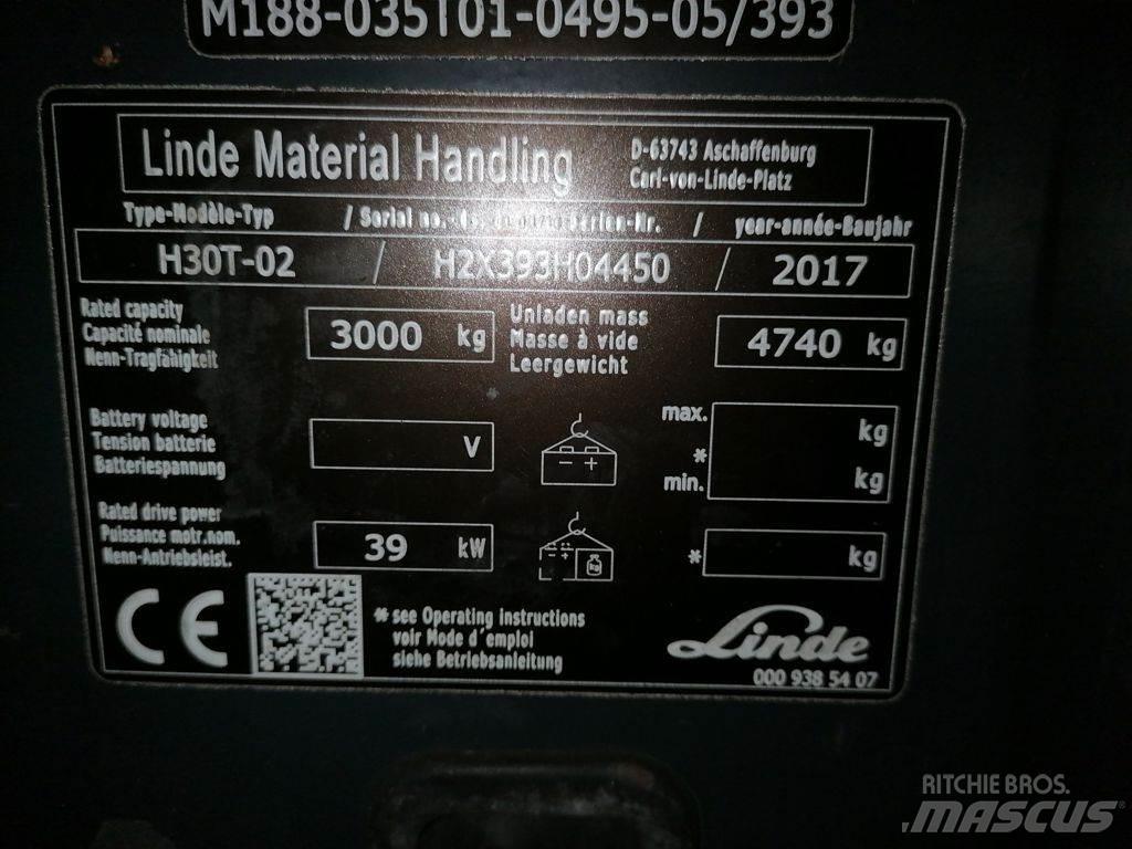 Linde H30T-02 Περονοφόρα ανυψωτικά κλαρκ με φυσικό αέριο LPG