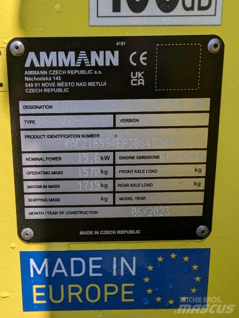 Ammann ARX20-2 Οδοστρωτήρες διπλού κυλίνδρου