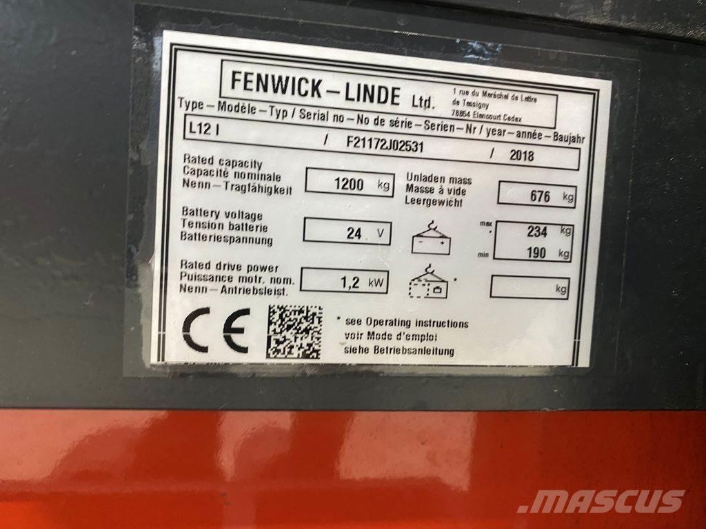 Linde L12 I Παλετοφόρα πεζού χειριστή με ιστό