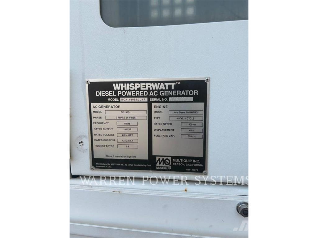 MultiQuip MQ180 T4F Άλλες γεννήτριες