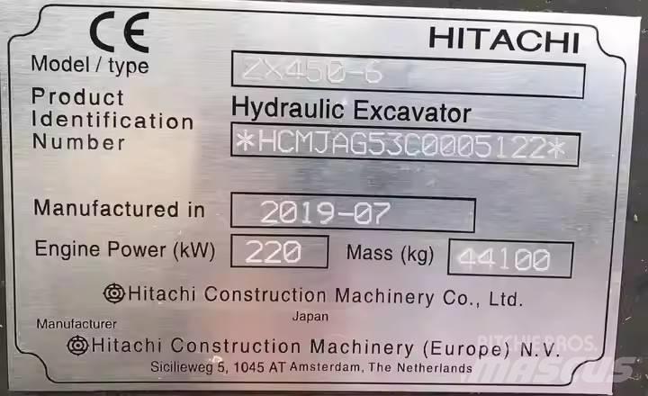 Hitachi ZX450H Εκσκαφείς με ερπύστριες