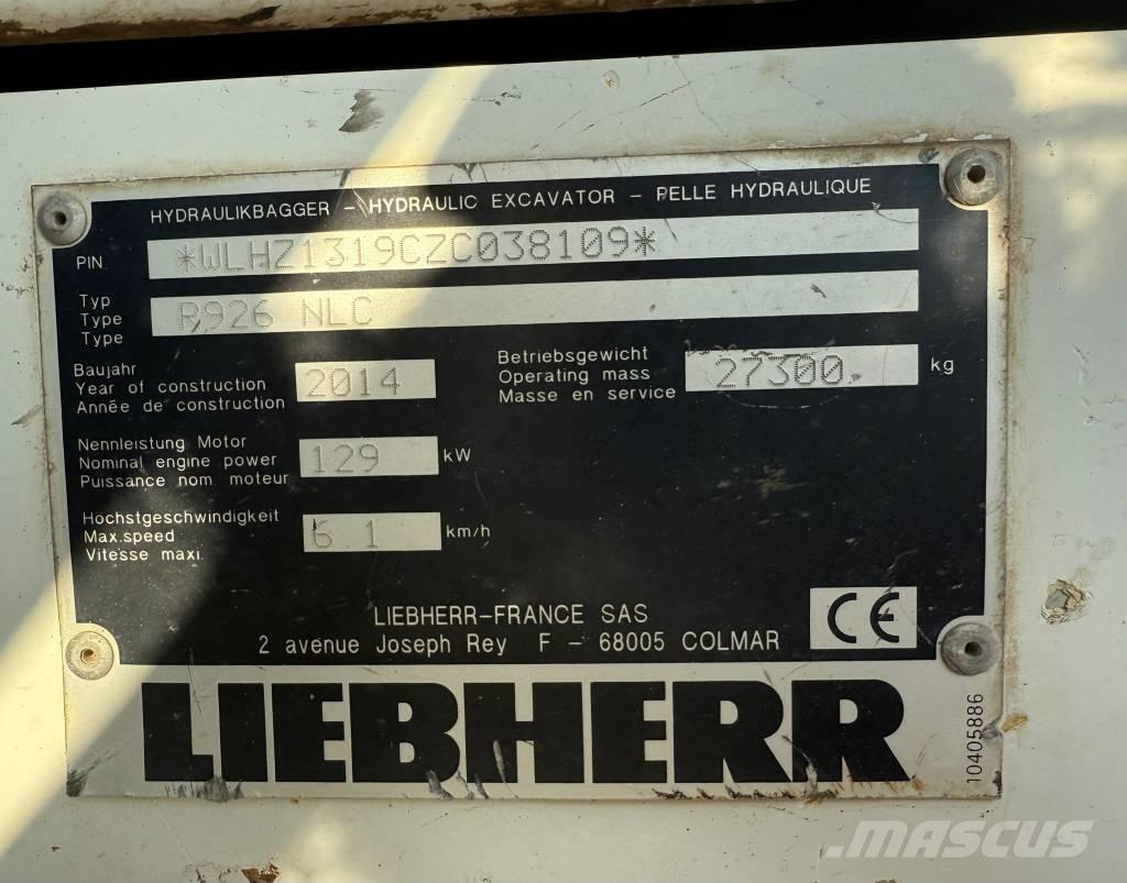 Liebherr R 926 Εκσκαφείς με ερπύστριες