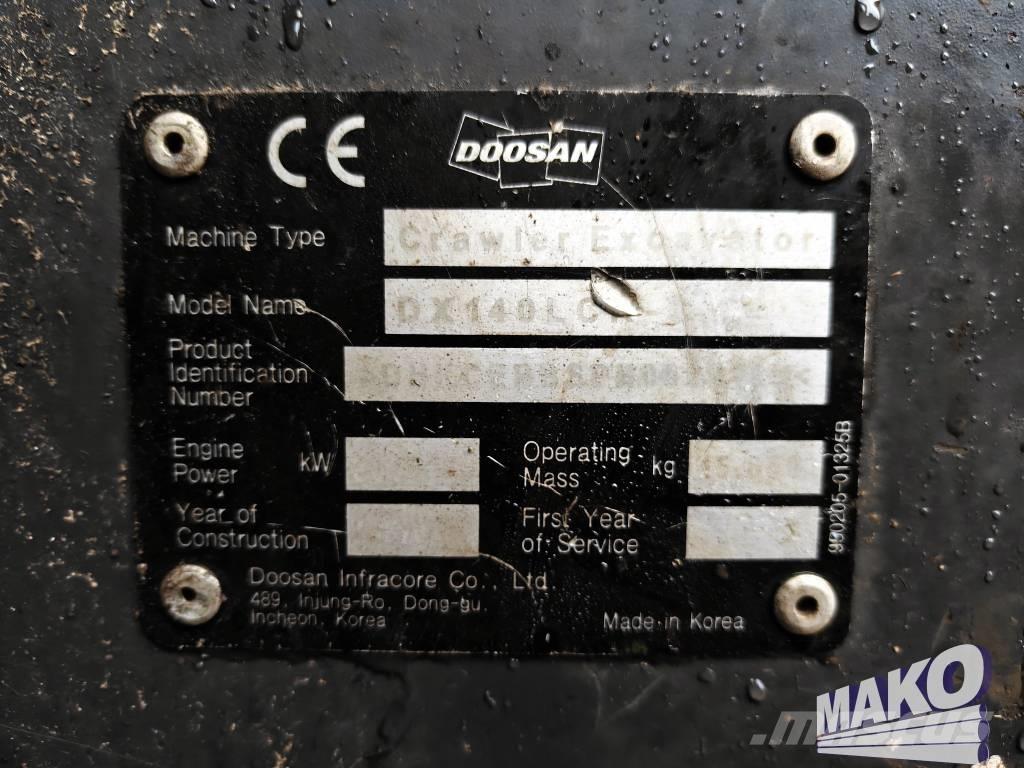 Doosan DX 140 LCR Εκσκαφείς με ερπύστριες
