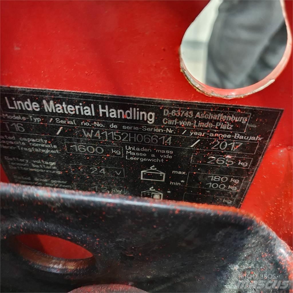 Linde T16 Χειροκίνητο περονοφόρο ανυψωτικό
