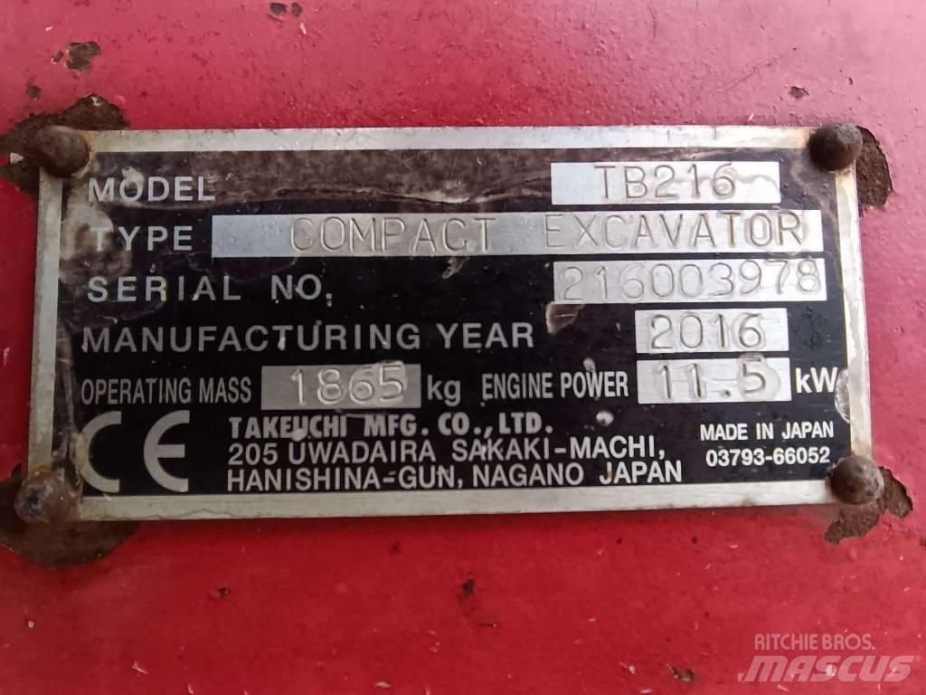 Takeuchi TB216 Κατασκευές - Άλλα