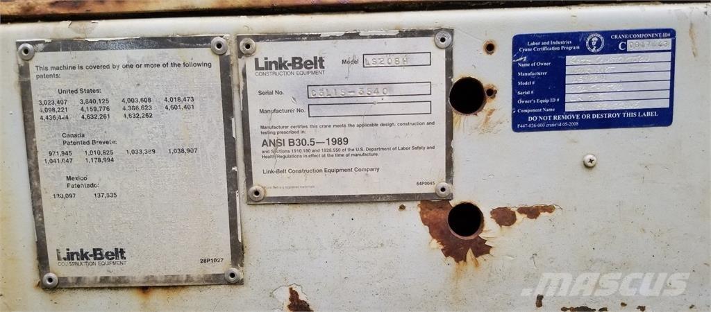 Link-Belt LS-208H Γερανοί με ερπύστριες