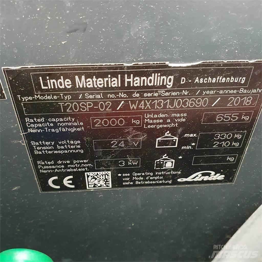 Linde T20SP-lang Χειροκίνητο περονοφόρο ανυψωτικό