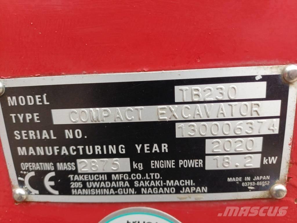Takeuchi TB 230 Εκσκαφάκι (διαβολάκι) < 7t