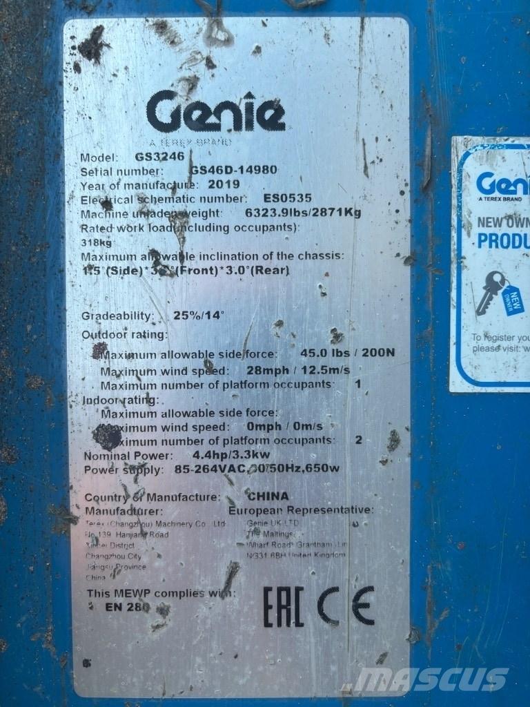Genie GS 3246 Ανυψωτήρες ψαλιδωτής άρθρωσης