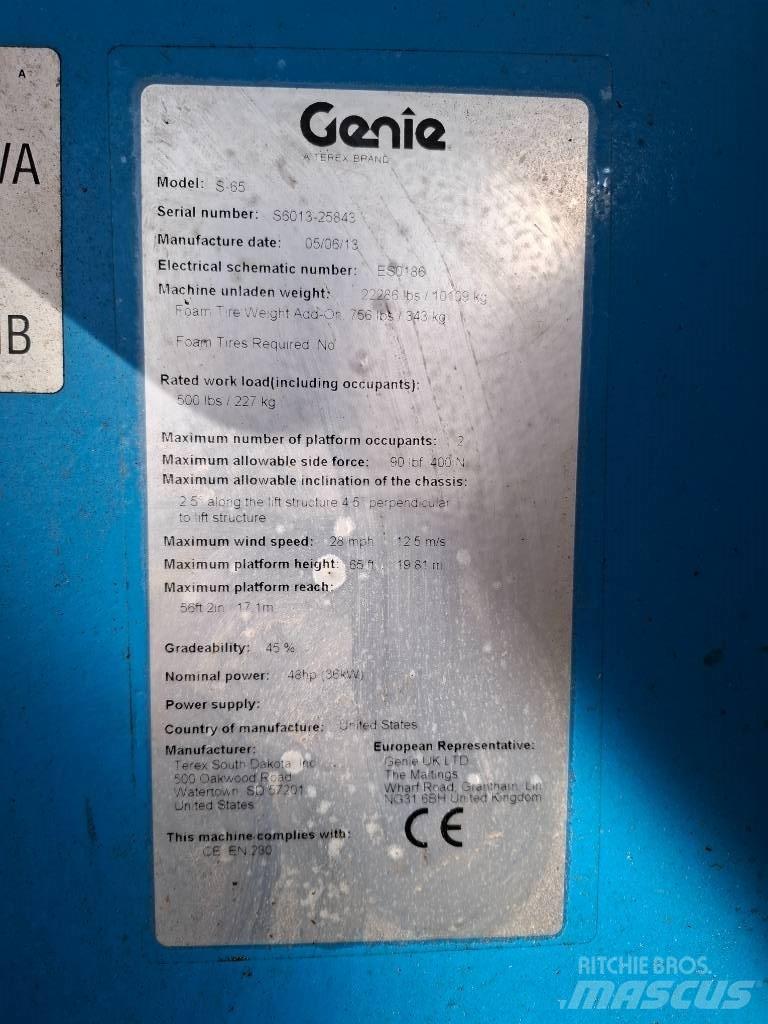 Genie S-65 Ανυψωτήρες με τηλεσκοπικό βραχίονα