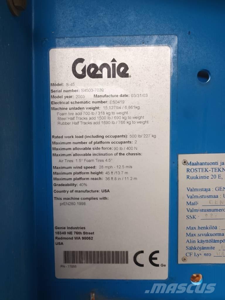 Genie S 45 RT Ανυψωτήρες με τηλεσκοπικό βραχίονα
