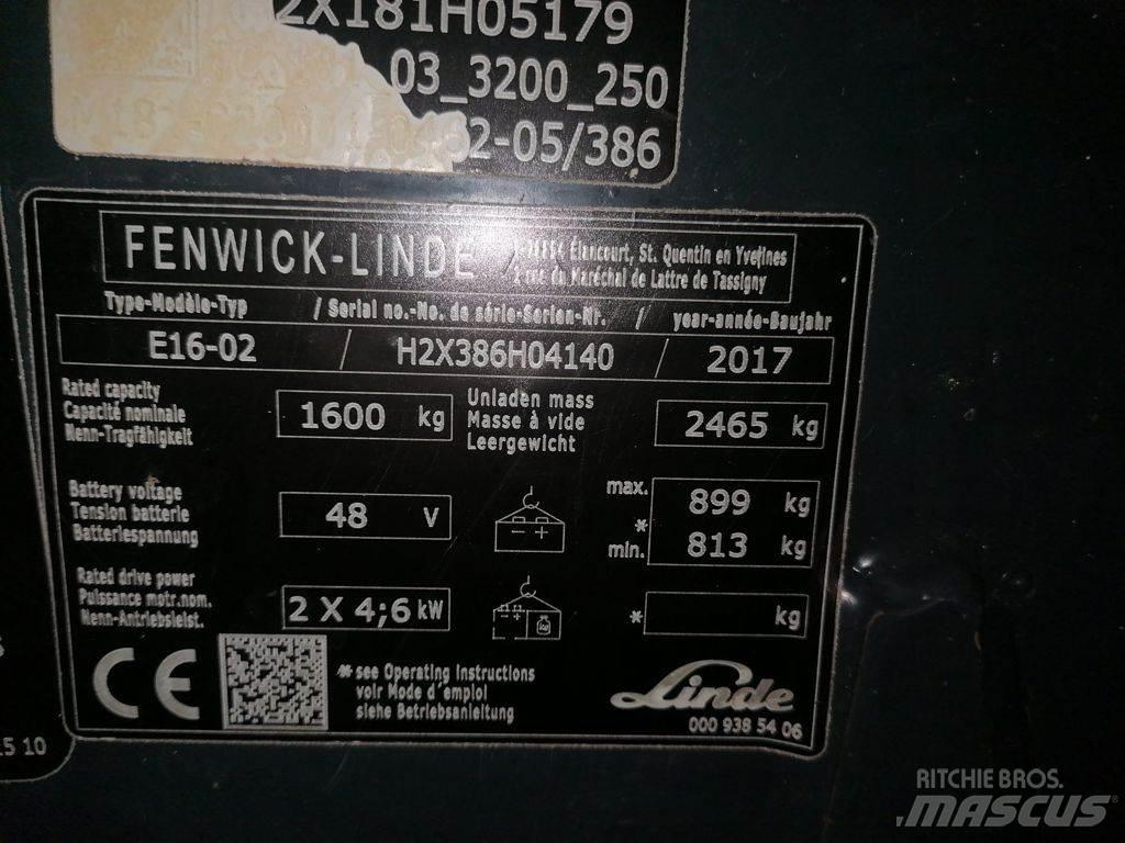 Linde E16-02 Ηλεκτρικά περονοφόρα ανυψωτικά κλαρκ