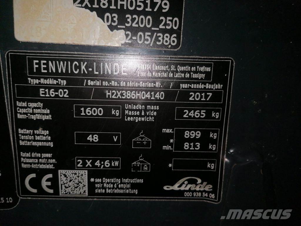 Linde E16-02 Ηλεκτρικά περονοφόρα ανυψωτικά κλαρκ
