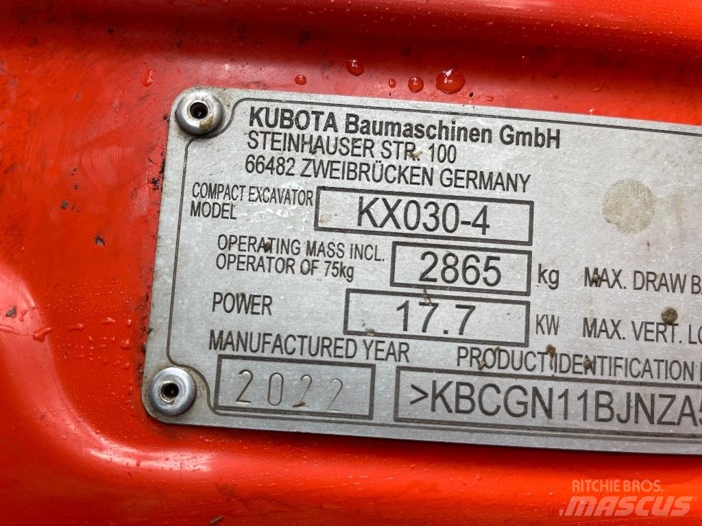 Kubota KX 030-4 Εκσκαφάκι (διαβολάκι) < 7t