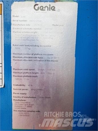 Genie S 65 Ανυψωτήρες με τηλεσκοπικό βραχίονα