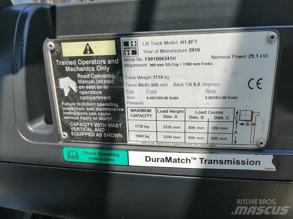 Hyster H 1.8 FT Πετρελαιοκίνητα Κλαρκ