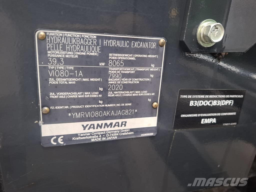 Yanmar Vio 80-1A Μίνι εκσκαφείς 7t - 12t