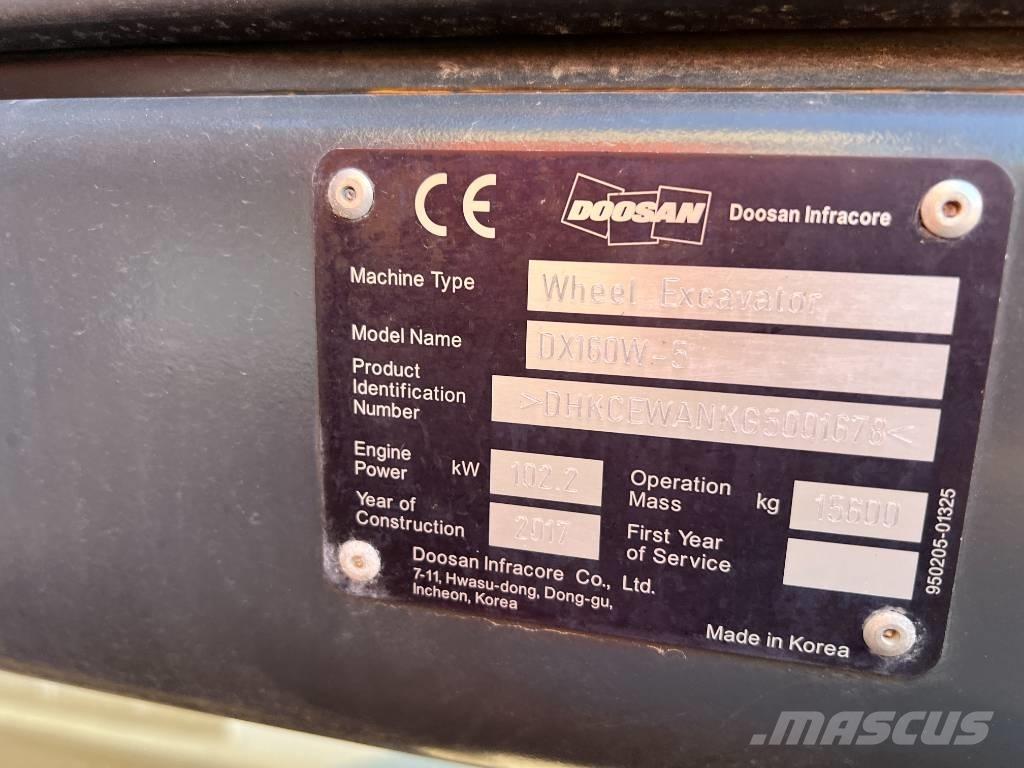 Doosan DX160W-5 Εκσκαφείς με τροχούς - λάστιχα