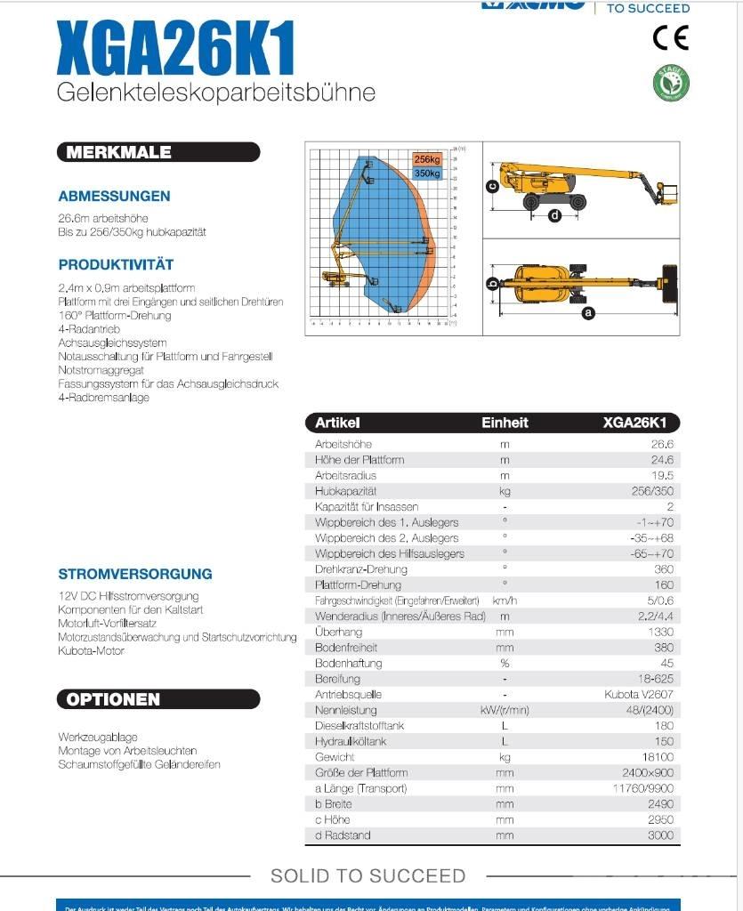 XCMG XGA26K1 Ανυψωτήρες με αρθρωτό βραχίονα