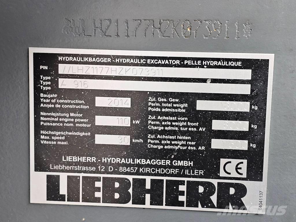 Liebherr A 916 Εκσκαφείς με τροχούς - λάστιχα