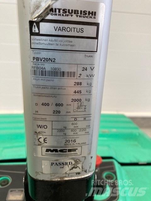 Mitsubishi PBV20N2 Χειροκίνητο περονοφόρο ανυψωτικό με πλατφόρμα