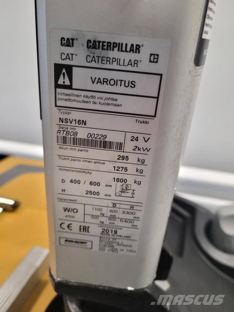 CAT NSV 16N Ηλεκτρικά παλετοφόρα με ιστό