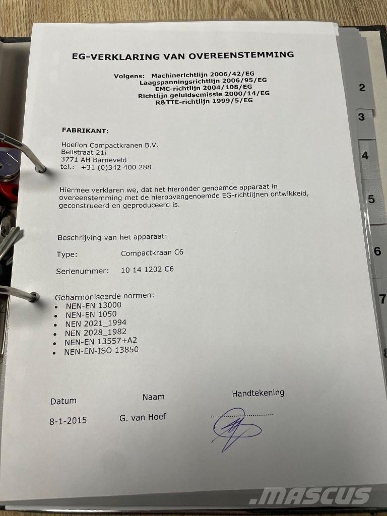 Hoeflon C 6 SOLD Μίνι γερανοί